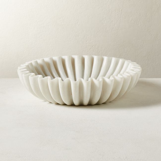 Reve Marble Fluted Bowl | CB2