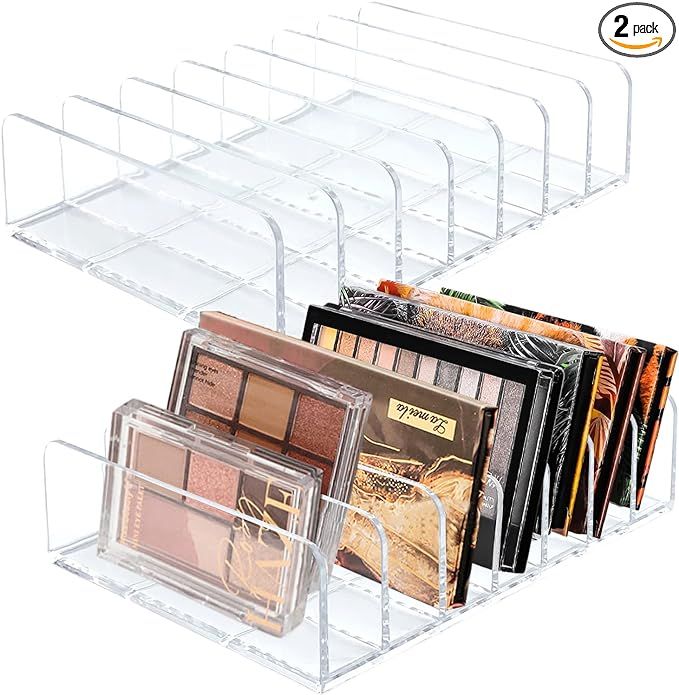 Qiuttnqn 2 Pack Acrylic Eyeshadow Palette Makeup Organizer,7-Cell Cosmetic Storage,Accessories St... | Amazon (US)
