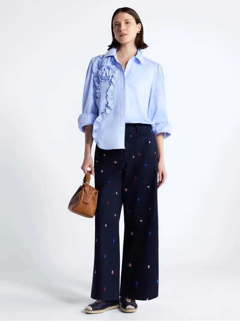 Free Assembly Women's and Women's Plus Cropped Pants with Patch Pockets, 26" Inseam, Sizes XS-4X | Walmart (US)