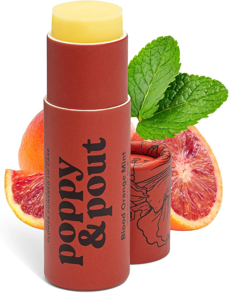 Poppy & Pout Blood Orange Mint Jumbo Lip Balm | All Natural Lip Balms & Moisturizers with Beeswax... | Amazon (US)