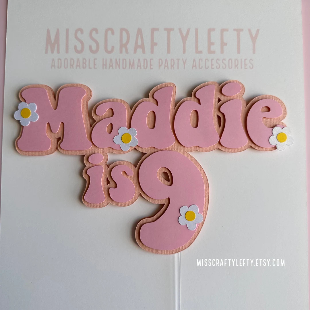 Daisy Cake Topper | Flower Child Cake Topper | Groovy Centerpiece | Groovy Font Cake Decorations | Etsy (US)