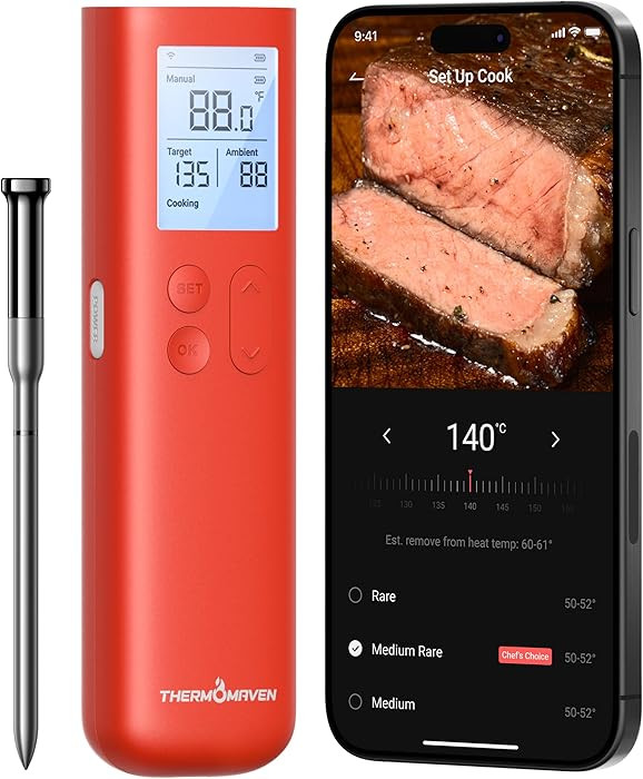 ThermoMaven Smart Bluetooth Wireless Meat Thermometer, 10X Enhanced Sub-1G Signal and Stability, ... | Amazon (US)