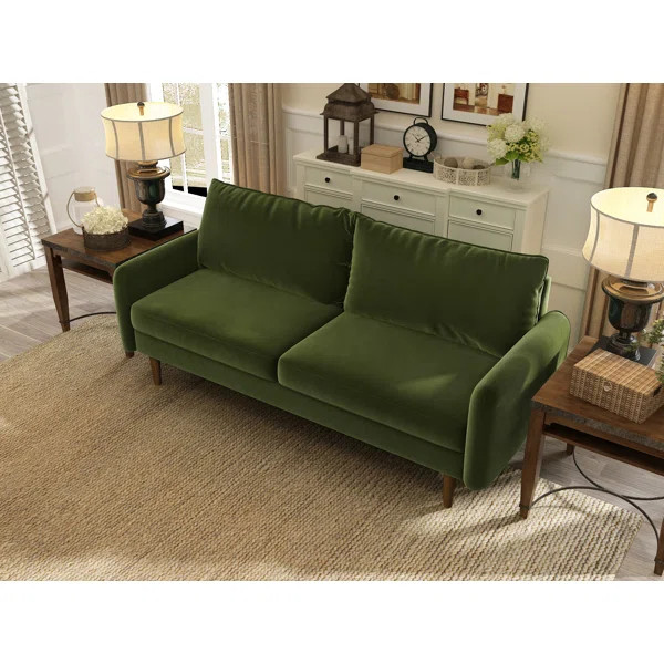 Jakey 71.65'' Velvet Round Arm Sofa | Wayfair North America