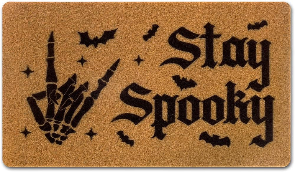 CiyvoLyeen Stay Spooky Doormat Halloween Welcome Indoor and Outdoor Mat Fall Entrance Artificial ... | Amazon (US)