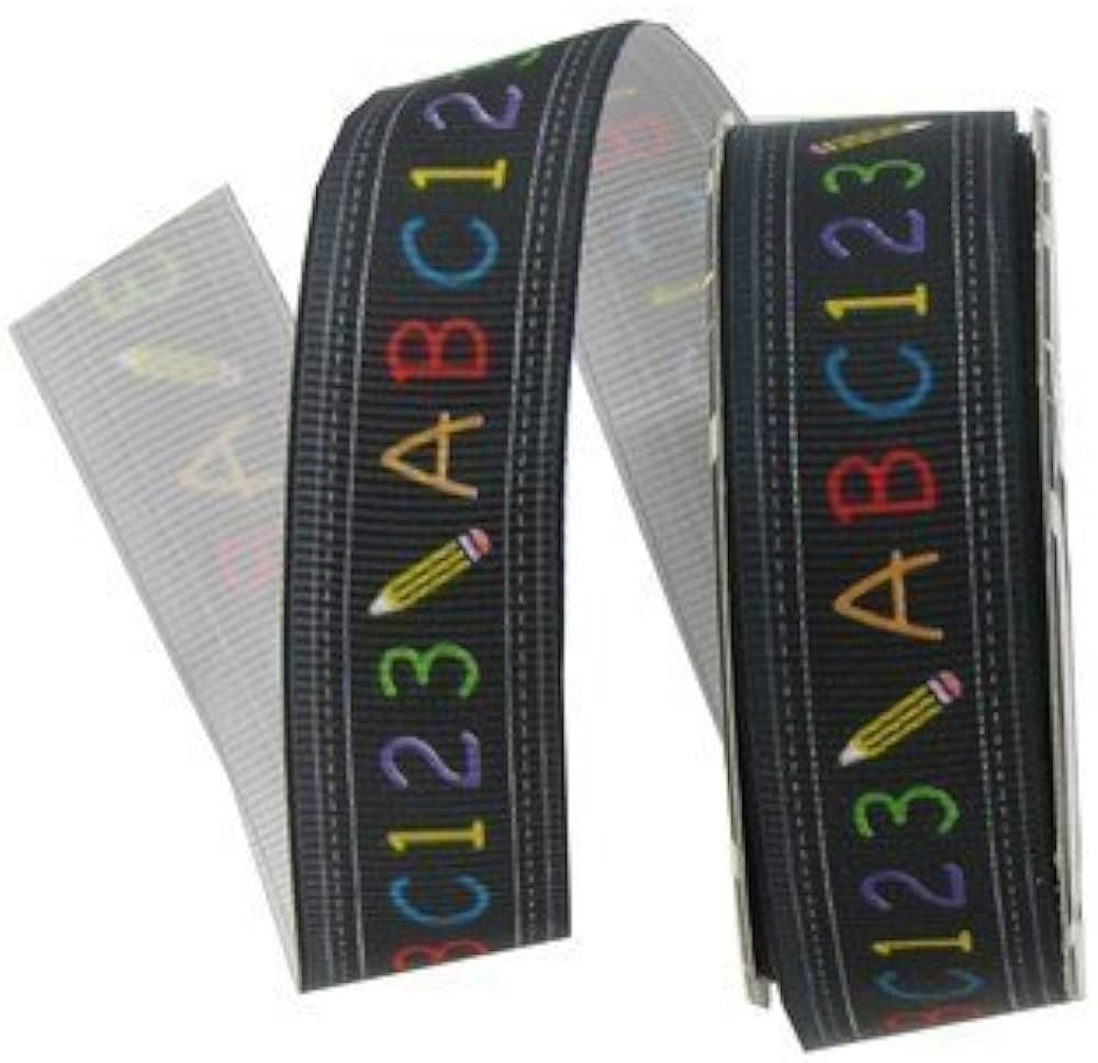 CraftyCrocodile 7/8" ABC & 123 Grosgrain Ribbon | Amazon (US)