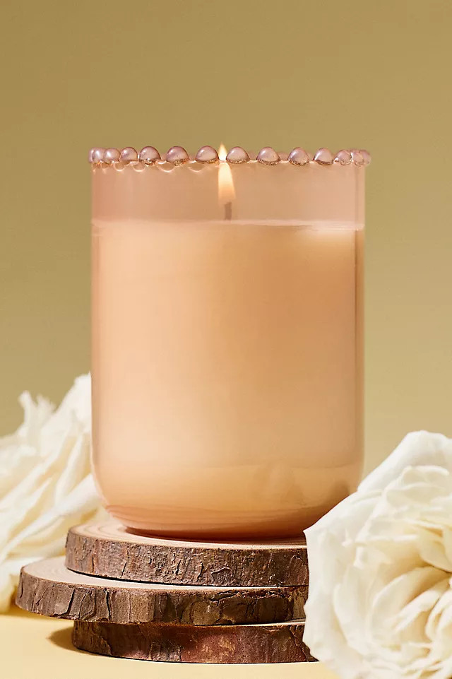 Dotted Rim Woody Juniper & Cedar Glass Candle | Anthropologie (US)