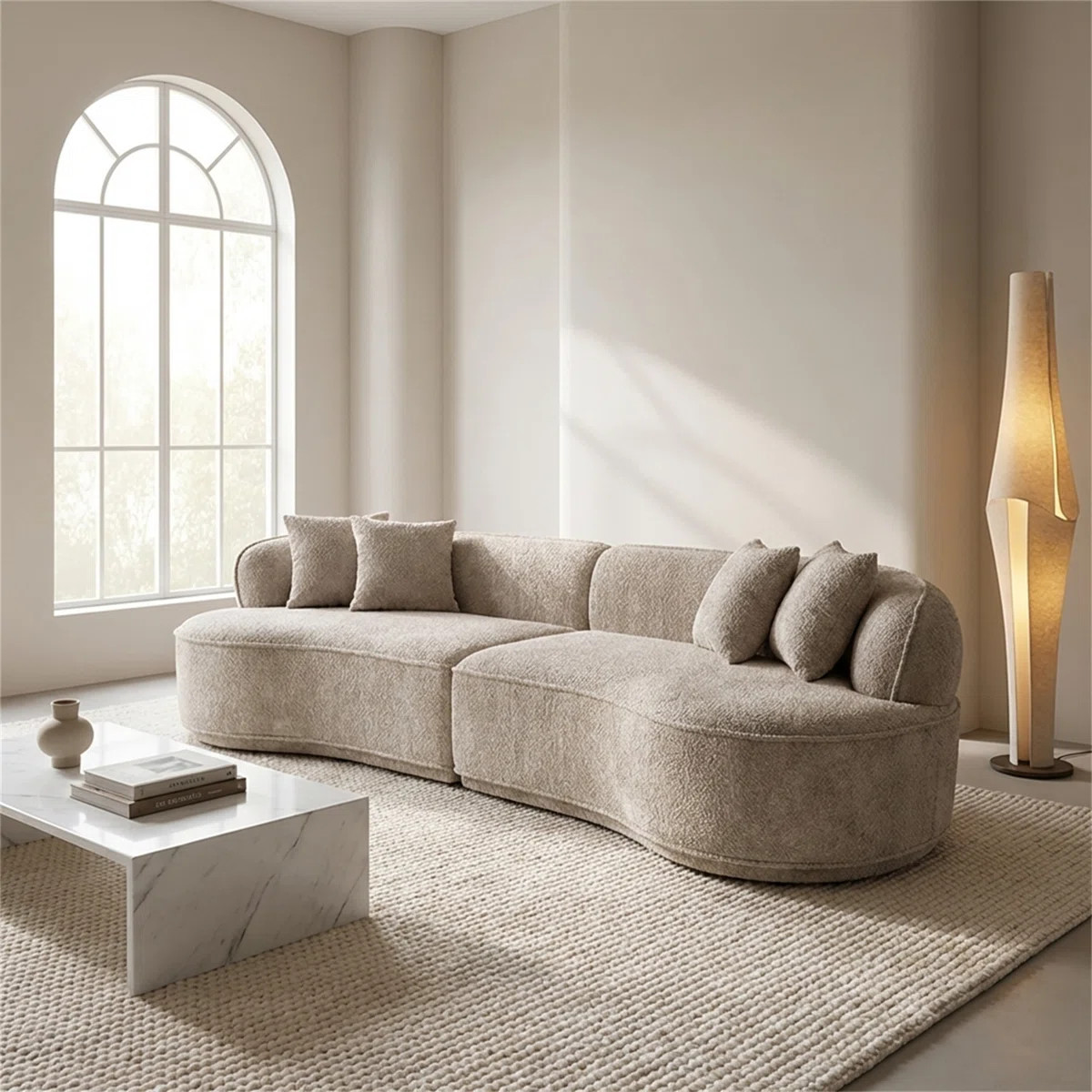 Modern Curved Oversized Sofa, Comfortable Fold-out Sofa Bed, Suitable For Living Rooms And Apartm... | Wayfair North America