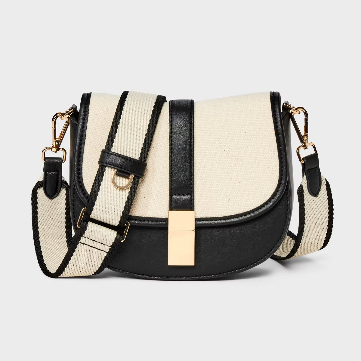 Saddle Crossbody Bag - A New Day™ Black/Natural | Target