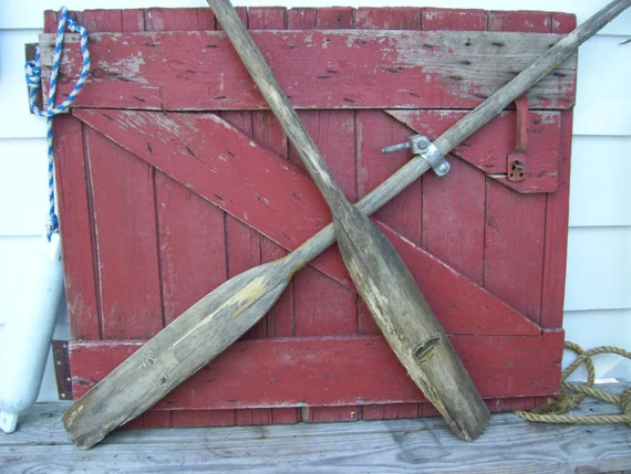 2 Wood Boat Oars Feather Brand Wynn Locks VERY RUSTIC Cabin - Etsy | Etsy (US)