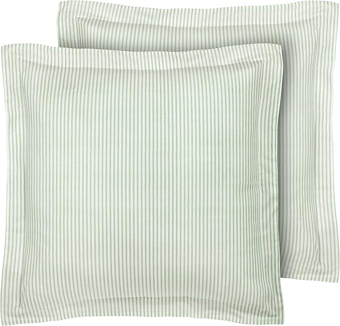 Laura Ashley Home - Euro Sham Set, Smooth Cotton Shams with Envelope Closure, Lightweight & Styli... | Amazon (US)