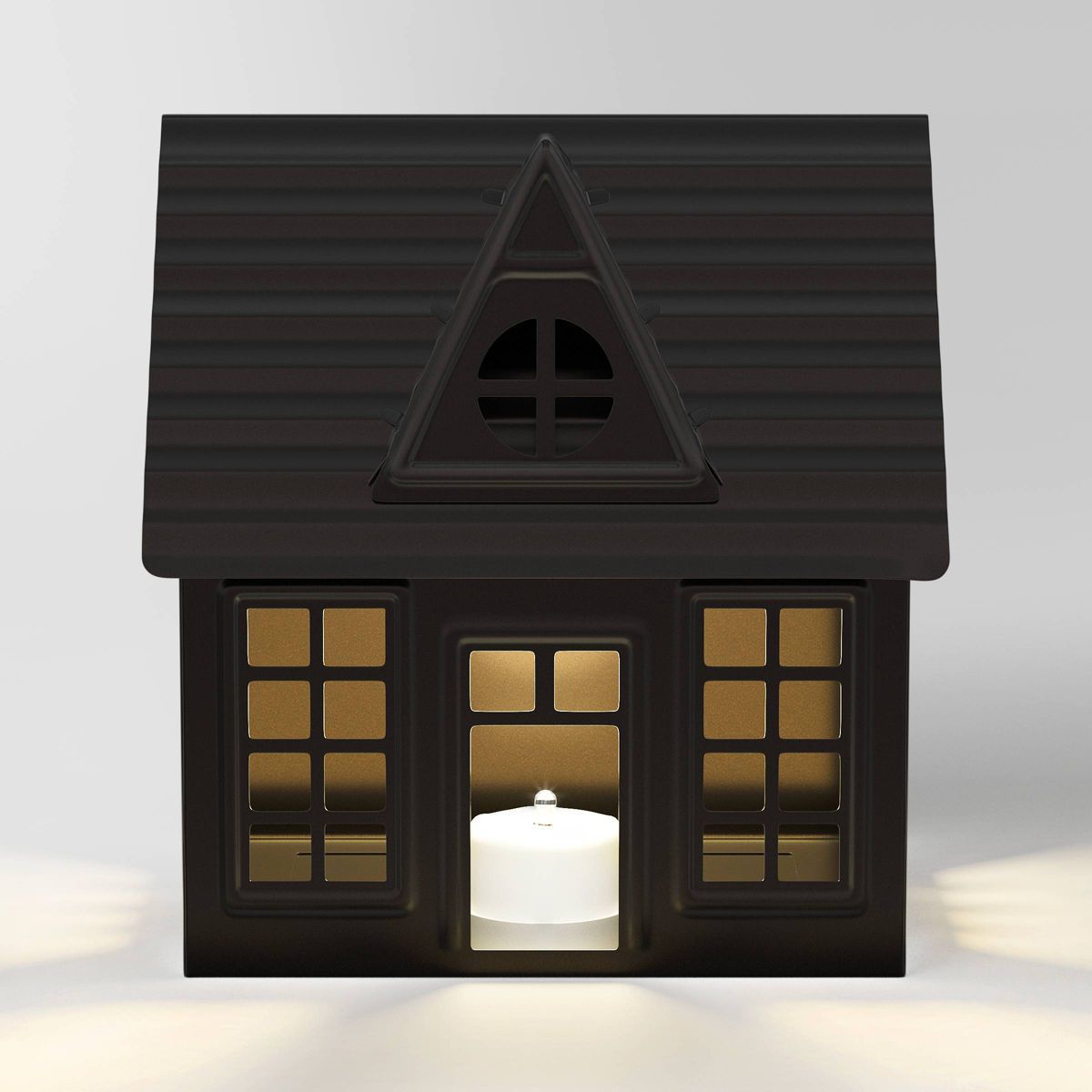 7" Battery Operated Lit Metal House Christmas Village Building - Wondershop™ Black | Target