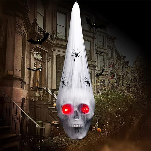 Halloween Decorations,Halloween Skull Decor Outdoor and Indoor,20" Halloween Skeleton Voice Activ... | Amazon (US)