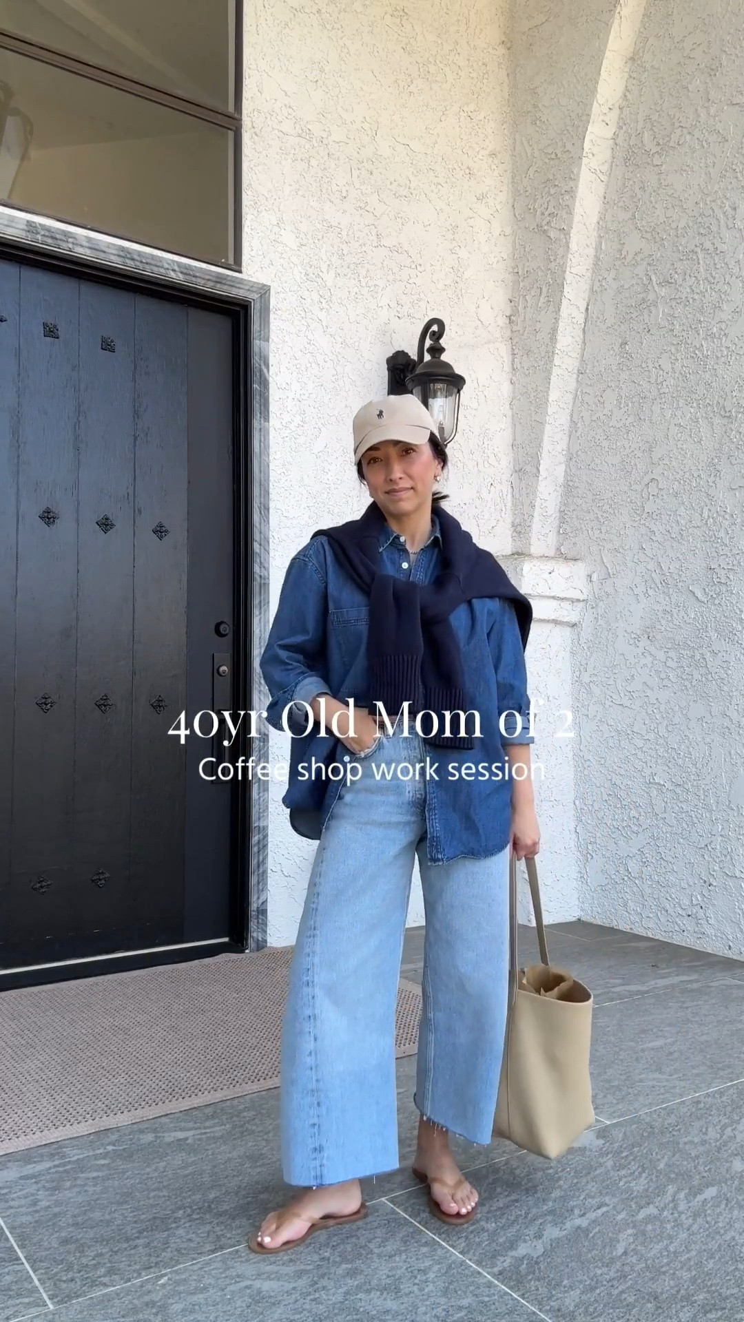 40yr old mom of 2 - what I wore to work at the coffee shop. 

AYR denim shirt xs
Everlane cotton sweater xs
AGOLDE Luna jeans 25 - cut hems. My wash is old but they have a similar one. 
Black Suede Studio sandals 35
Polo hat
The Row bag medium
Dorsey Earrings

summer outfits, petite style

#LTKmomlife #LTKootd #LTKPetite