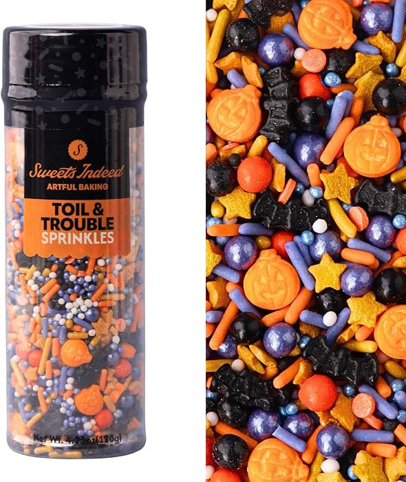 Sweets Indeed Halloween Sprinkles with Bats & Pumpkins, 4 ounces | Amazon (US)