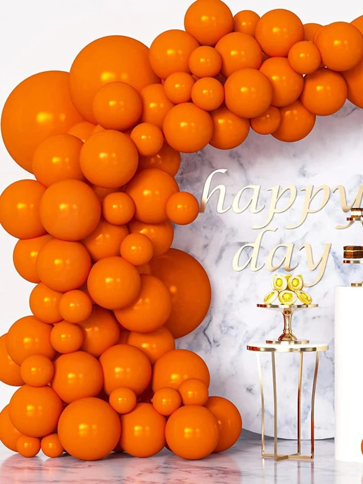 92pcs Orange Latex Balloons Arch Garland Kit For Wedding Birthday Party Supplies Decoration | SHEIN