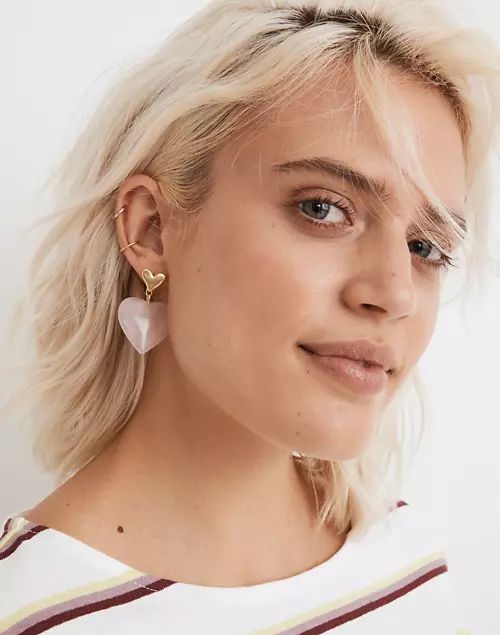 Rose Quartz Heartlove Statement Earrings | Madewell