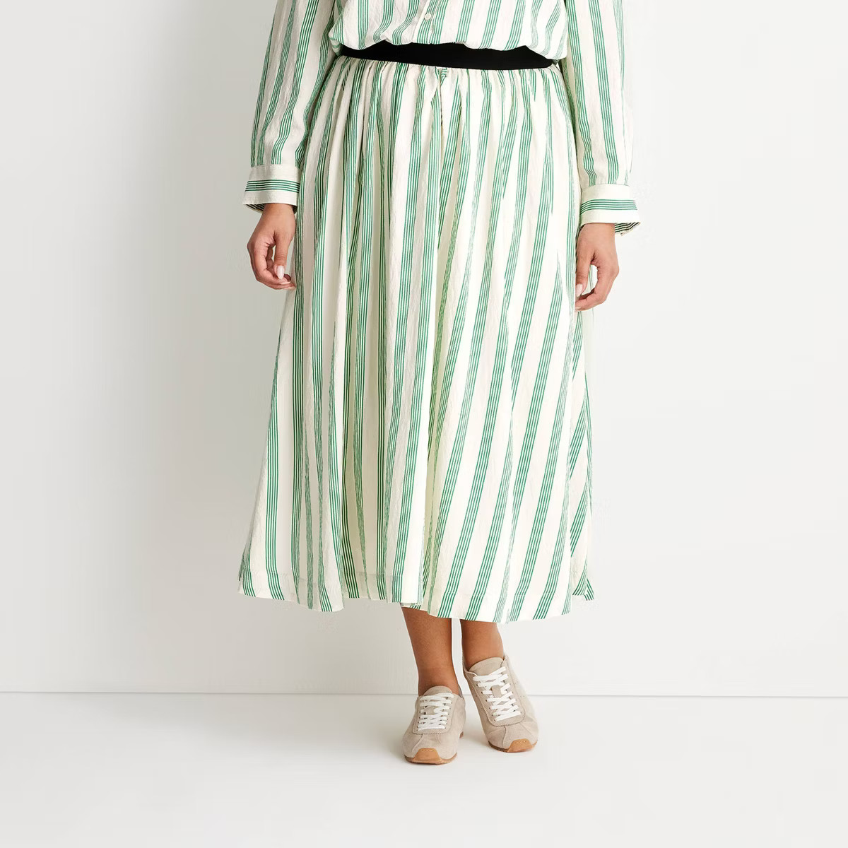 Women's High-Rise Full Lining Midi Pull-On Skirt - Future Collective Brown | Target