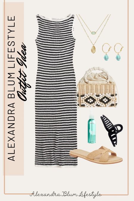 Abercrombie vacation outfit idea! Beach maxi crochet dress perfect for beach vacation dinner date night or lounging pool side at a resort! Beaded woven clutch is a perfect vacation , spring, and summer purse that will have everyone looking! I also paired this outfit with straw slide sandals, gold huggie hoop earrings, gold layered necklace, and a best selling Amazon beach hair spray! Amazon accessories! 

#LTKshoecrush #LTKitbag #LTKswim