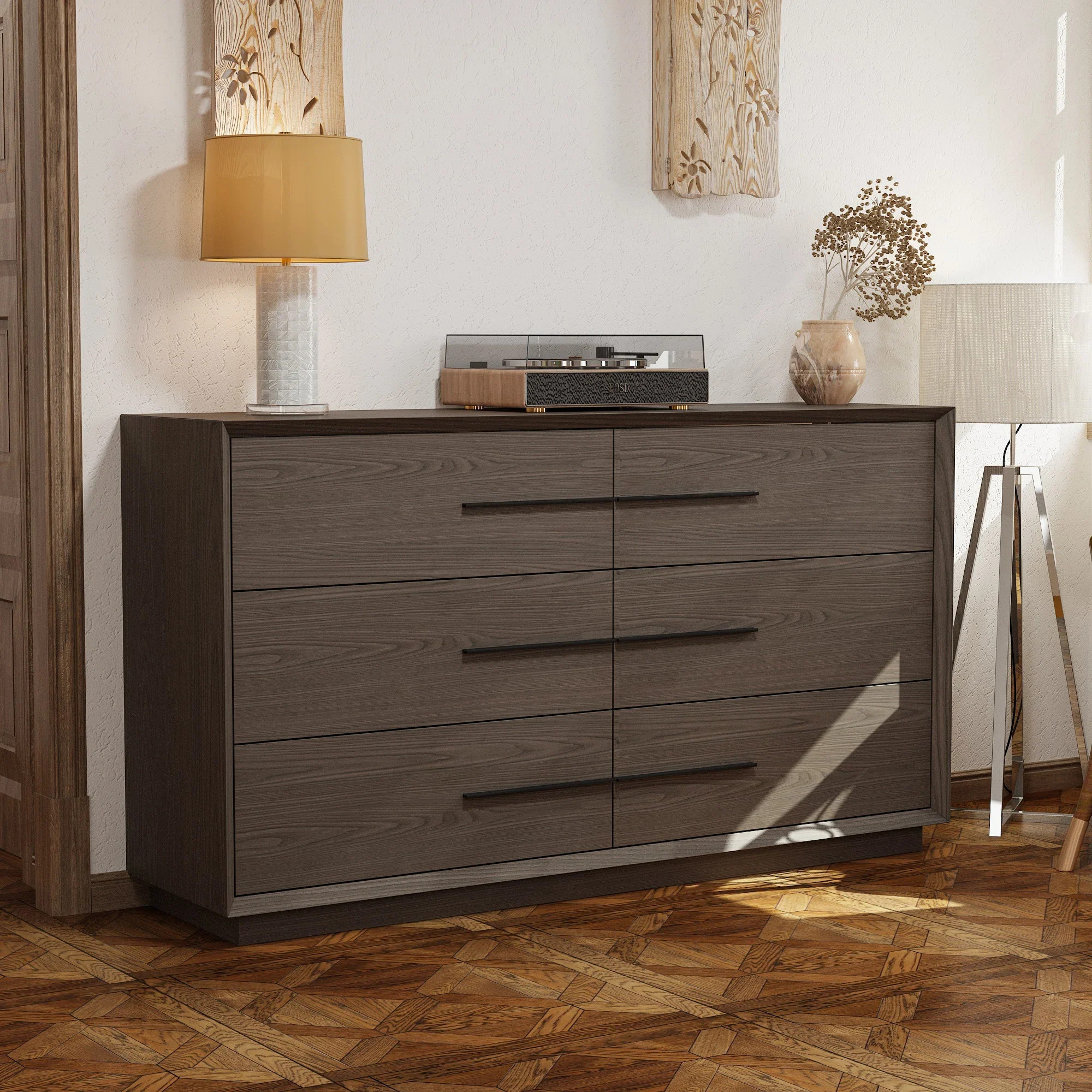Modern 6-Drawer Dresser & Chest With Metal Handles | Wayfair North America