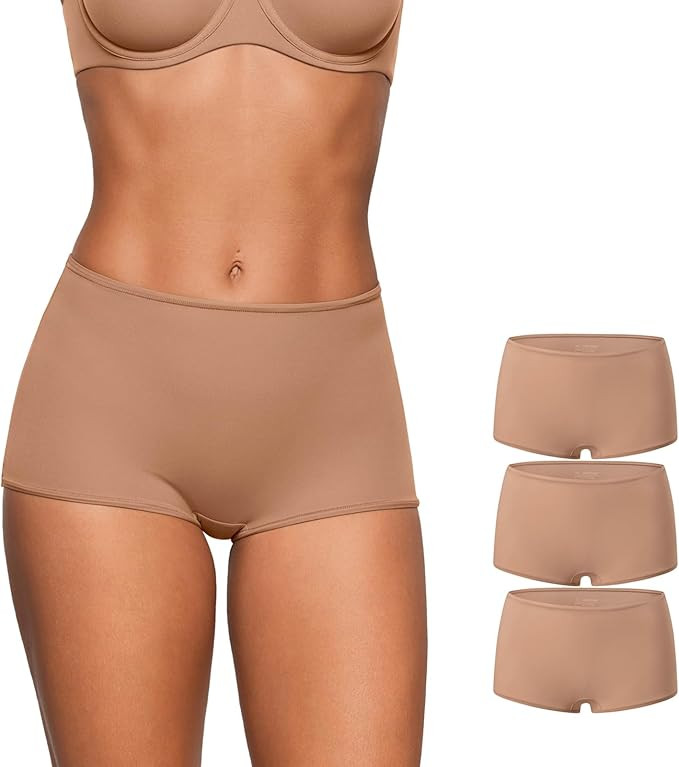 INLYRIC Women's Inbarely Plus Boyshorts Underwear - Soft Full Coverage Boxer Shorts Briefs Ladies... | Amazon (US)