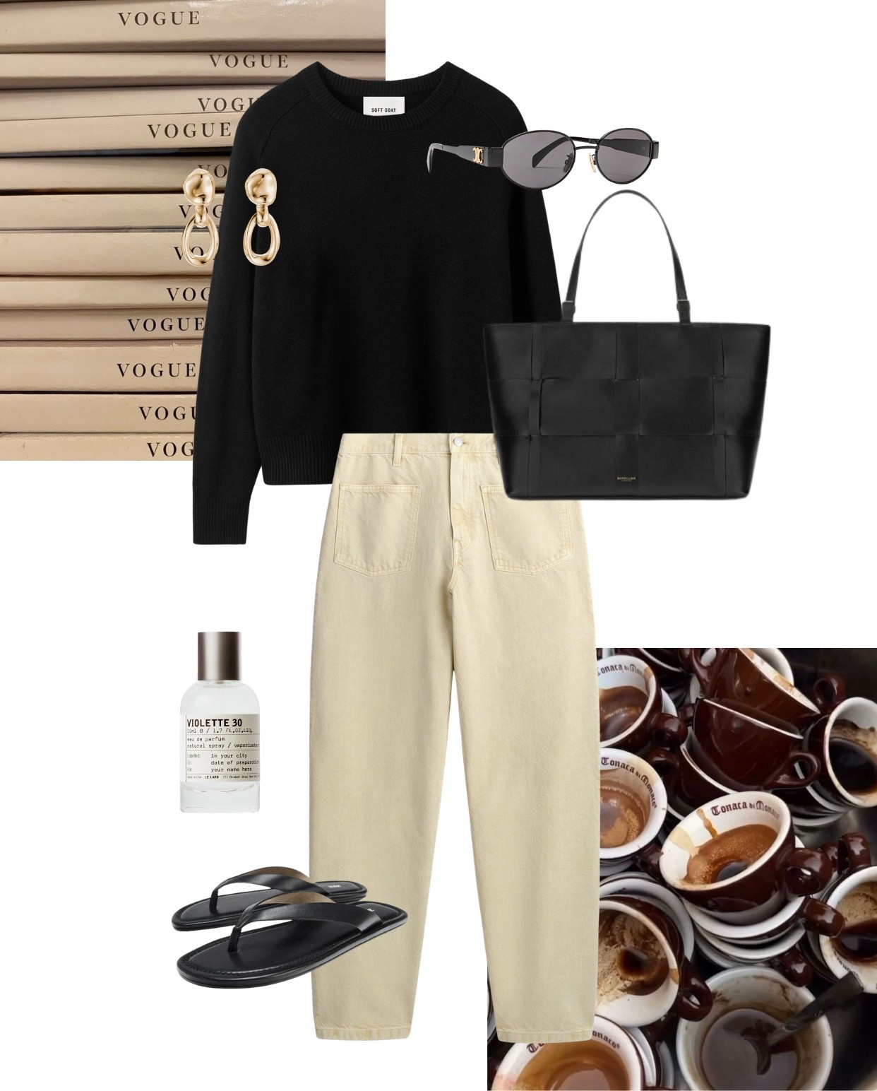 Beige jeans + cashmere + flipflops 

#LTKspring #LTKeurope #LTKuk