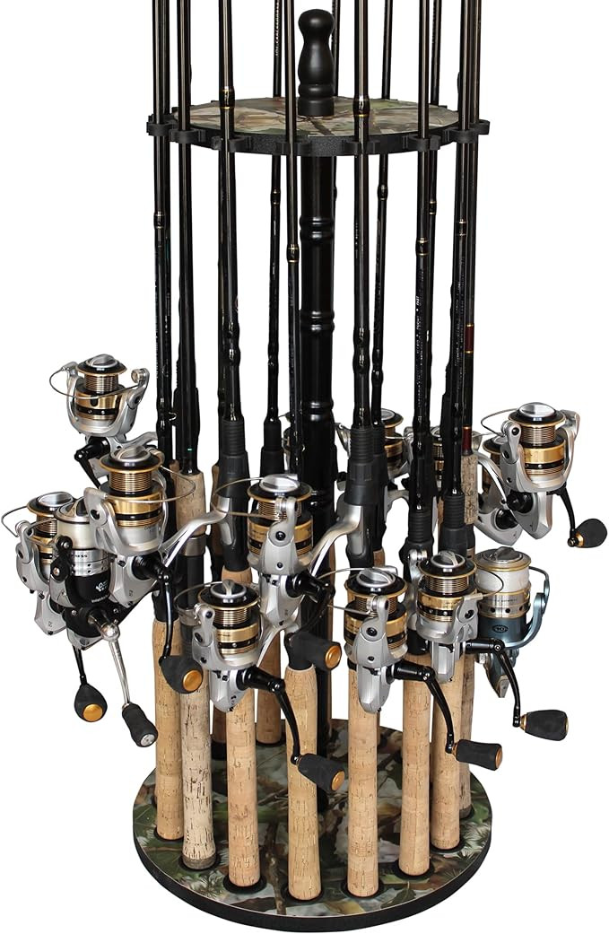 Rush Creek Creations | Fishing Rod Holder for 16 Rods, Fishing Pole Holder for Garage Organizatio... | Amazon (US)
