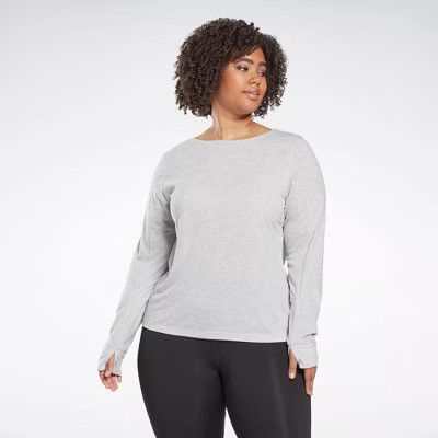Reebok Workout Ready Supremium Long Sleeve T-Shirt (Plus Size) Womens Athletic T-Shirts | Target