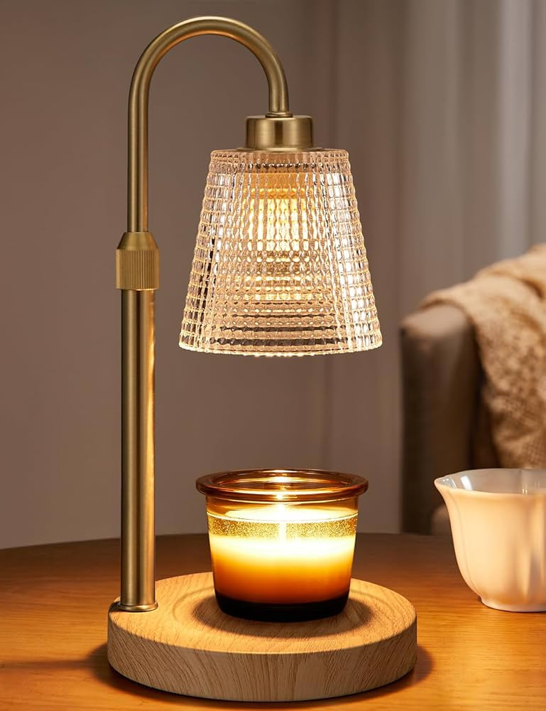 Innqoo Wood Color& Clear Candle Warmer Lamp with Timer, Dimmable Candle Warmer for Jar Candles, H... | Amazon (US)