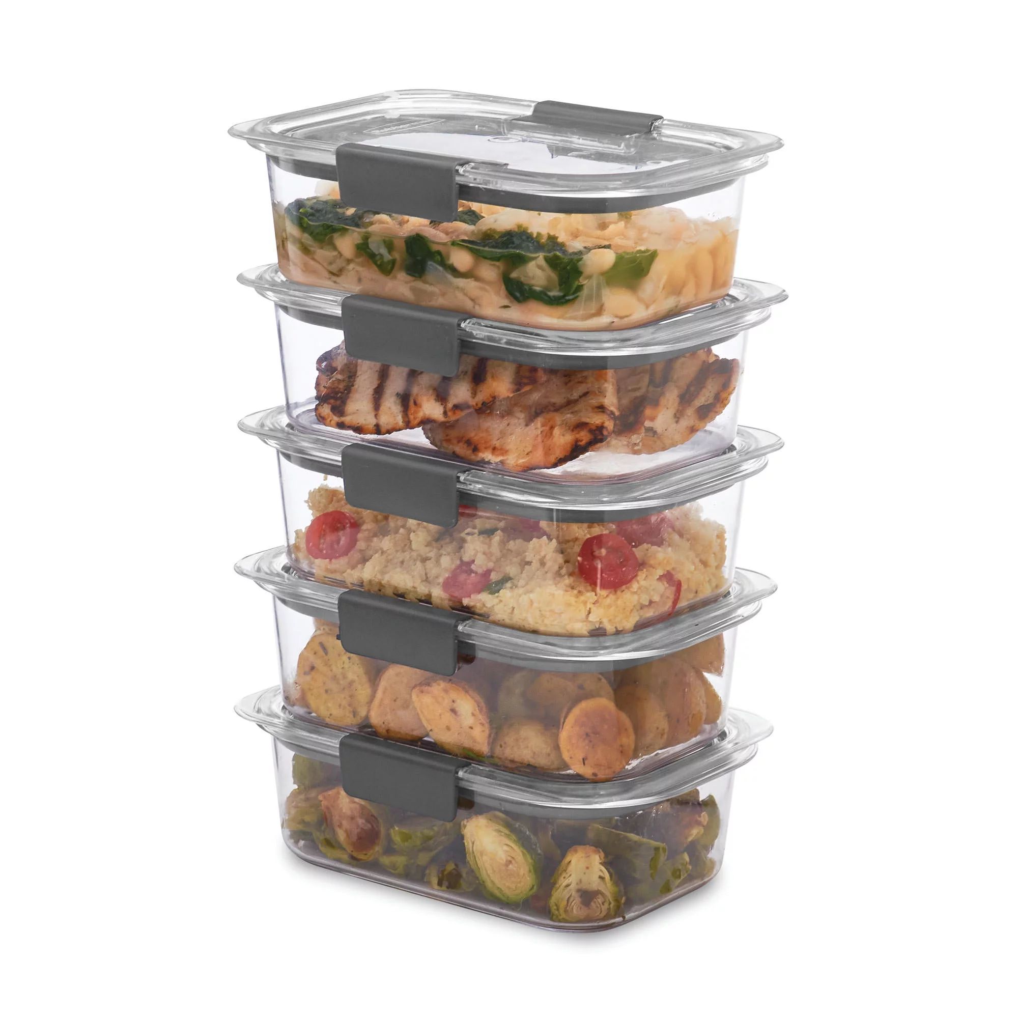 Rubbermaid Brilliance Food Storage Containers, 3.2 Cup 5 Pack, Leak-Proof, BPA Free, Clear Tritan... | Walmart (US)