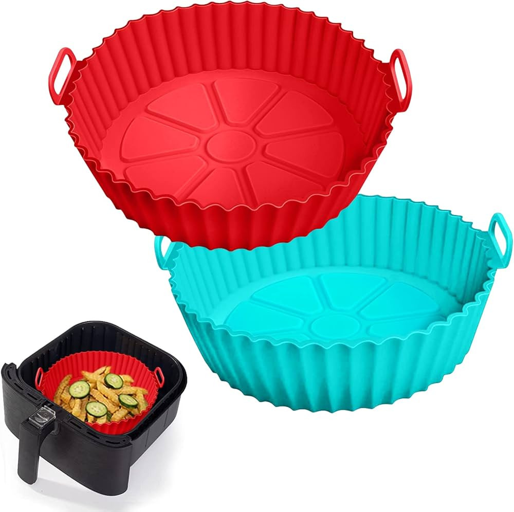2 Pack Air Fryer Silicone Liners Pot for 3 to 5 QT, Air Fryer Silicone Basket Bowl, Replacement o... | Amazon (US)