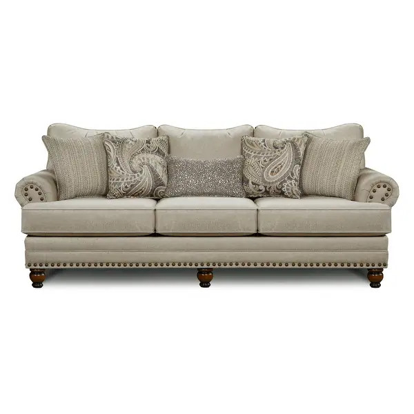 Carys Doe Nailhead Stationary Sofa | Bed Bath & Beyond