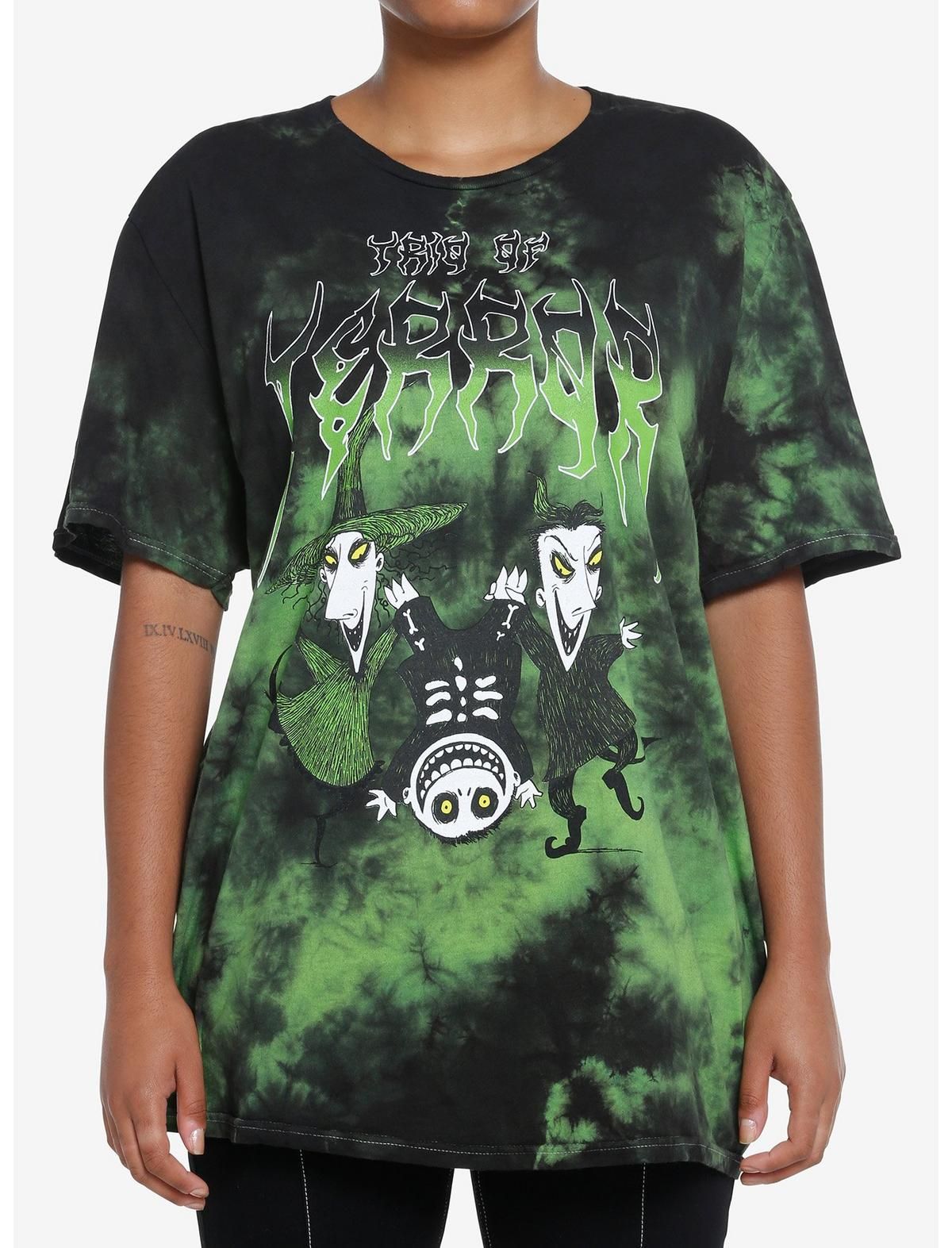The Nightmare Before Christmas Oogie's Boys Trio Tie-Dye Girls Oversized T-Shirt | Hot Topic | Hot Topic
