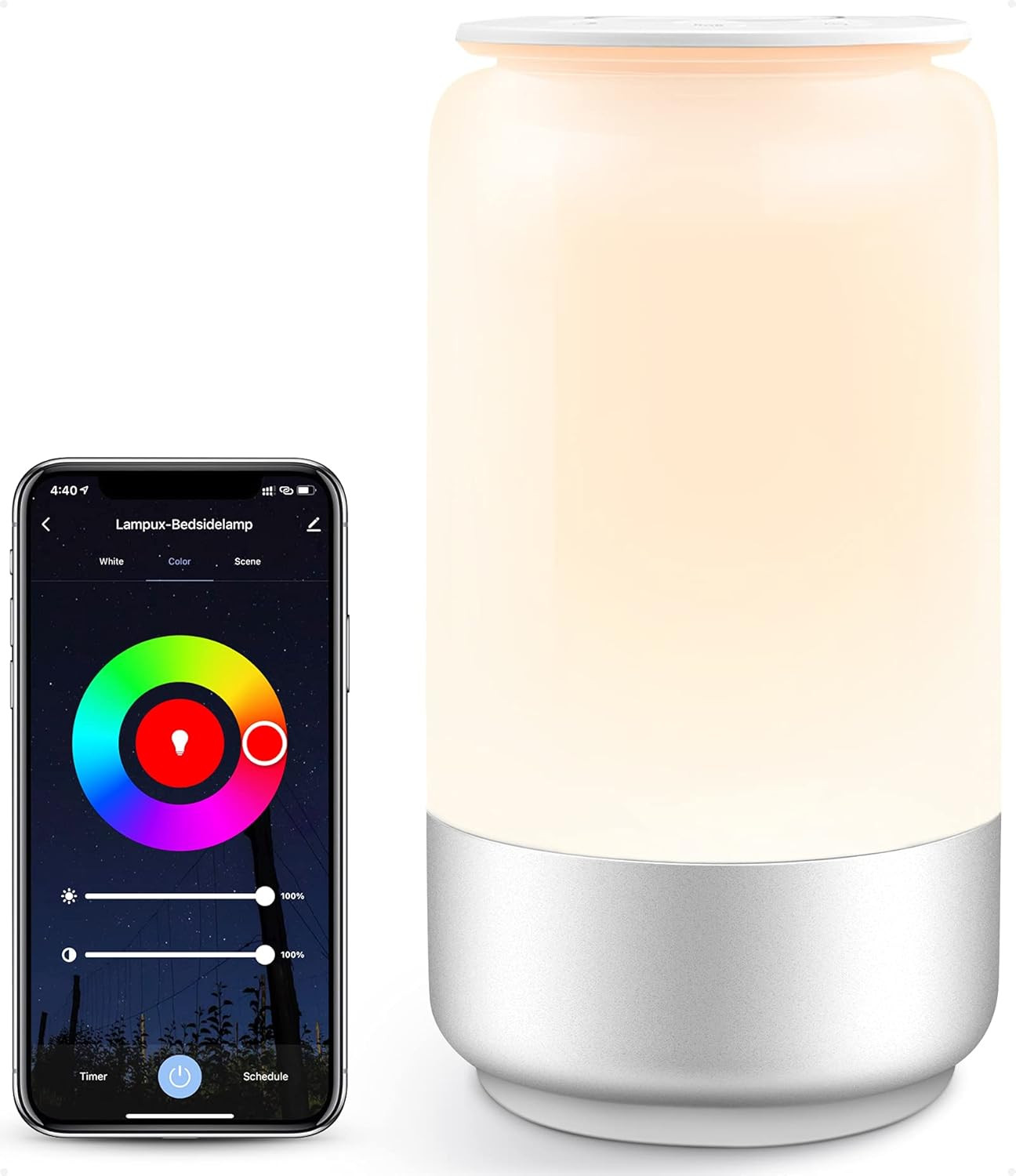 Lepro Smart Table Lamp for Bedroom Bedside Lamp Works with Alexa Google Home, Tunable White & RGB... | Amazon (US)