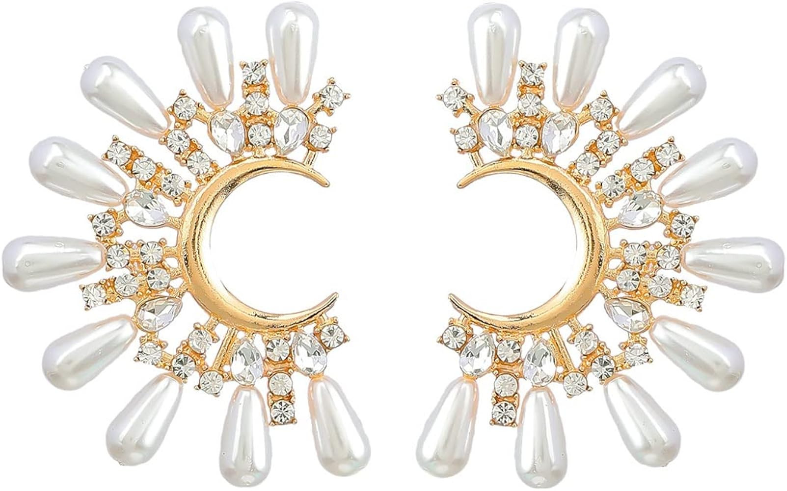 Floral Cluster Earrings, Pearl Flower Cluster Dangle Earrings for Women, Bohemian Flower Burst Ea... | Amazon (US)