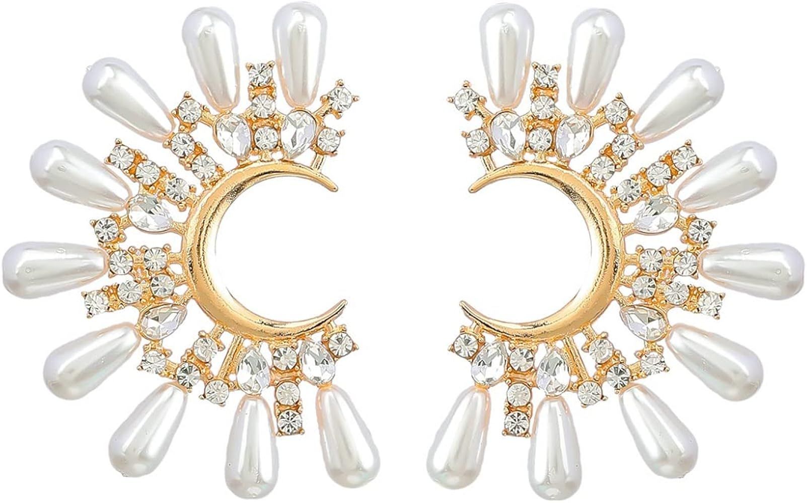 Floral Cluster Earrings, Pearl Flower Cluster Dangle Earrings for Women, Bohemian Flower Burst Ea... | Amazon (US)