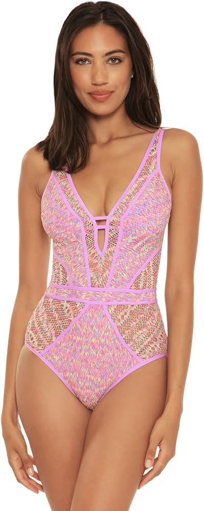 Becca by Rebecca Virtue Women's Reveal Show & Tell Plunge One Piece Swimsuit | Amazon (US)