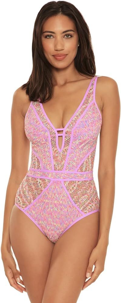 Becca by Rebecca Virtue Women's Reveal Show & Tell Plunge One Piece Swimsuit | Amazon (US)