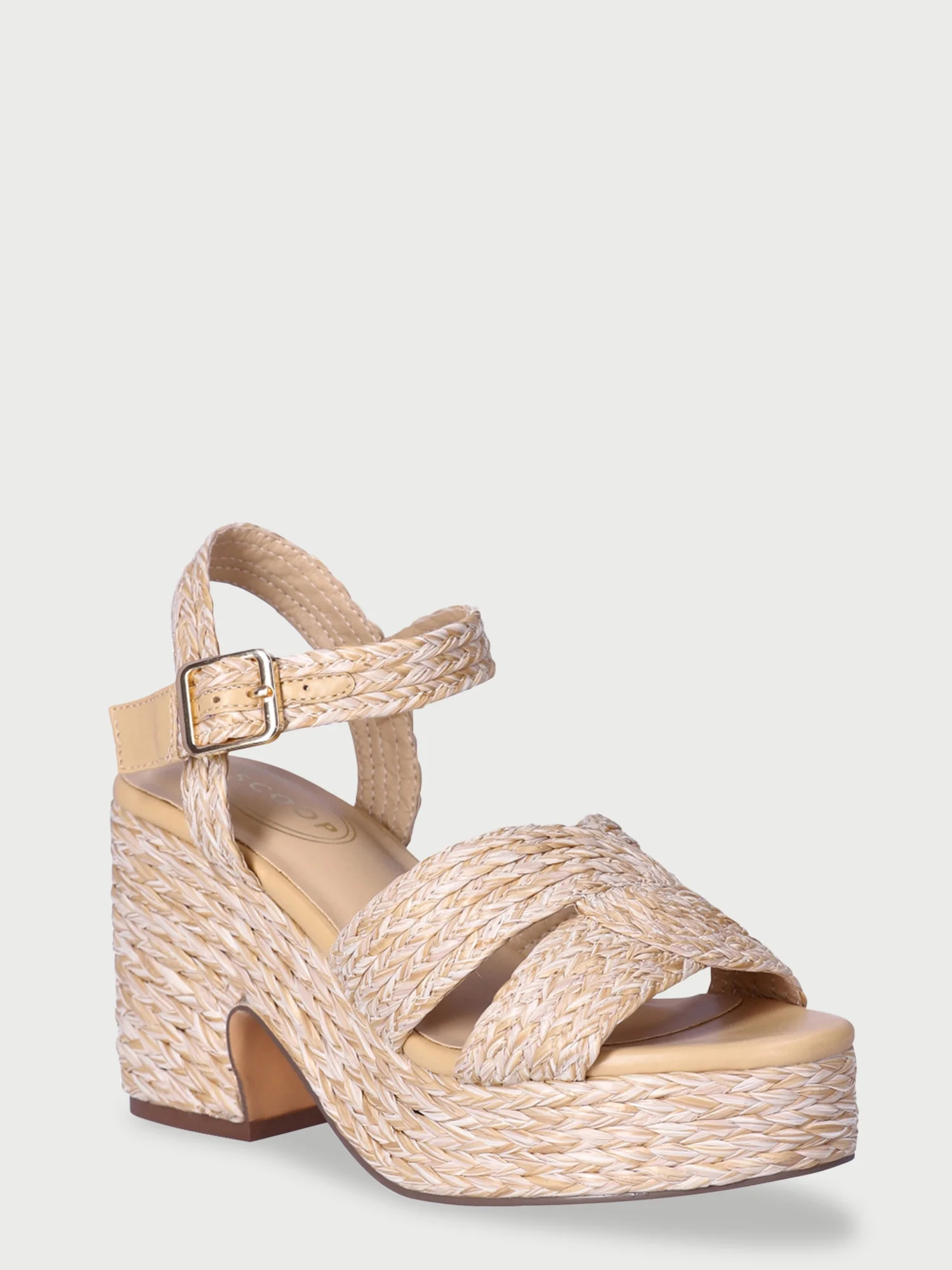 Scoop Women's Raffia Platform Heeled Sandals | Walmart (US)