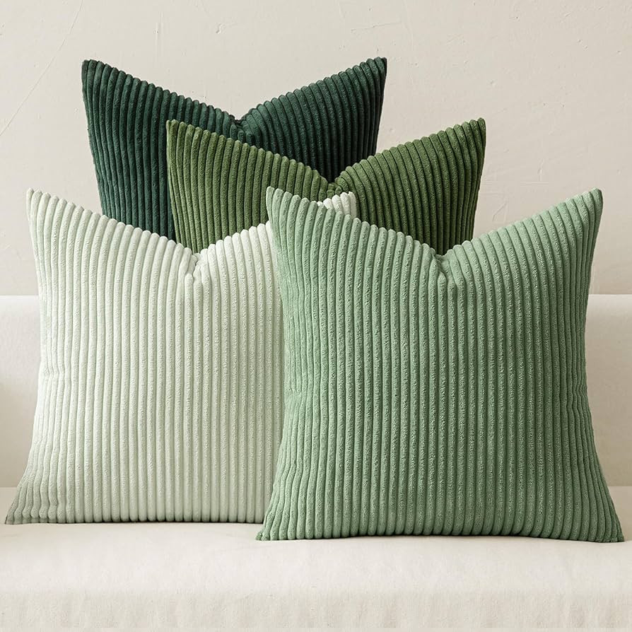 MIULEE Boho Farmhouse Sage Green Throw Pillow Covers 18x18 Inch Set of 4 Mordern Nordic Cushion C... | Amazon (US)