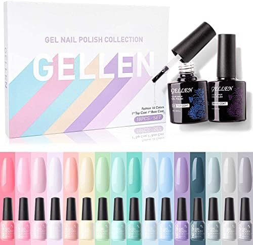 GELLEN Gel Nail Polish Kit - 16 Colors Gel Polish Kit With Top&Base Coats, Unicorn Tones Candy Pa... | Amazon (US)