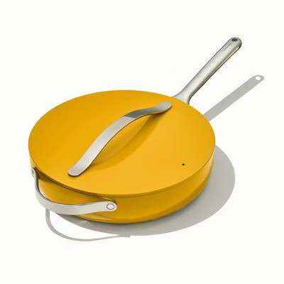 Caraway Home 4.5qt Saute Pan with Lid Marigold: Nonstick Ceramic, Stainless Steel Handle, Induction Compatible | Target