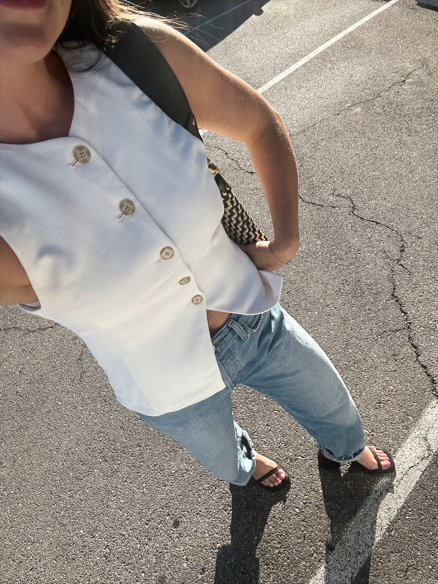 Dinner fit. Wearing a 4 ( could have maybe done a 2 ) and a 26 in the denim. #LTKSummerSales

#LTKFindsUnder100 #LTKStyleTip