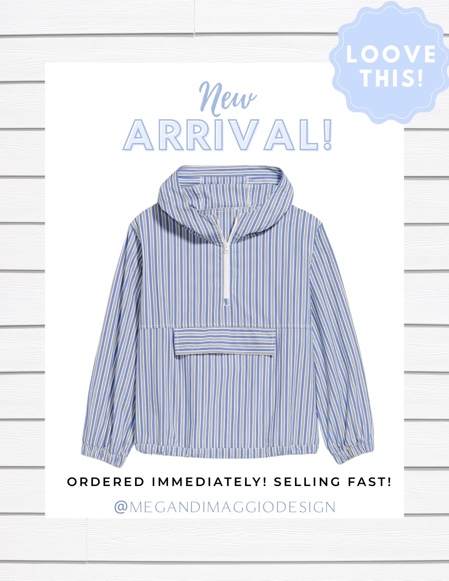Immediately added to cart & ordered this new blue & white stripe anorak jacket!! 😍🙌🏻 Perfect for Spring over athletic wear, or a casual outfit!! Already selling fast!!

#LTKmomlife #LTKSeasonal