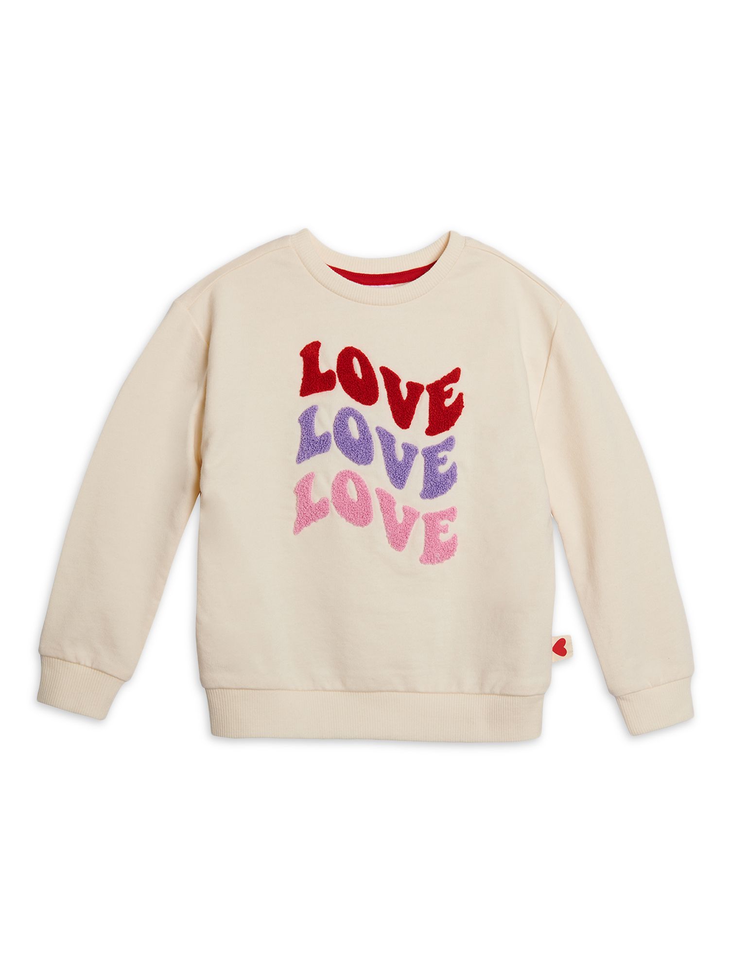 Wonder Nation Toddler Girls Valentines Day Crewneck Sweatshirt with Long Sleeves, Sizes 2T-5T | Walmart (US)