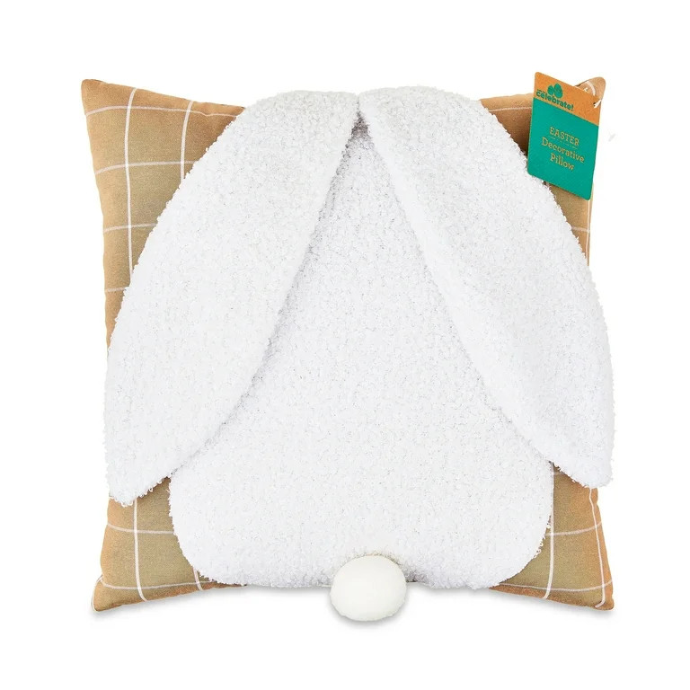 Easter Sherpa Bunny Pillow, 14 in x 14 in, by Way To Celebrate | Walmart (US)