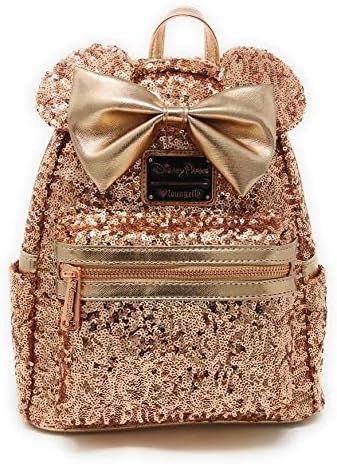 Minnie Mouse Sequined Mini Backpack by Loungefly - Rose Gold | Amazon (US)