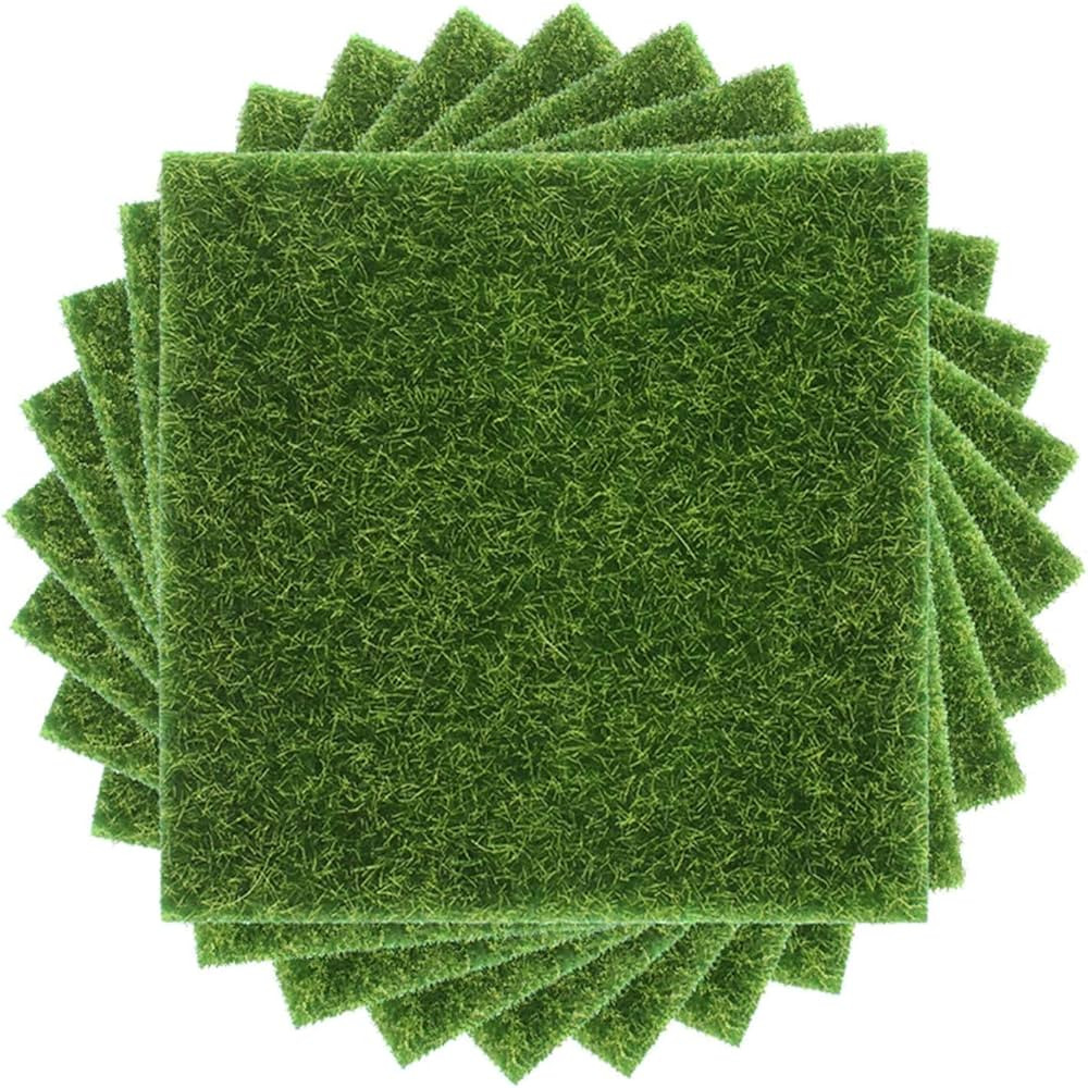 8 Pcs Artificial Garden Grass, Green Artificial Grass Turf Synthetic Grass Life-Like Fairy Artifi... | Amazon (CA)