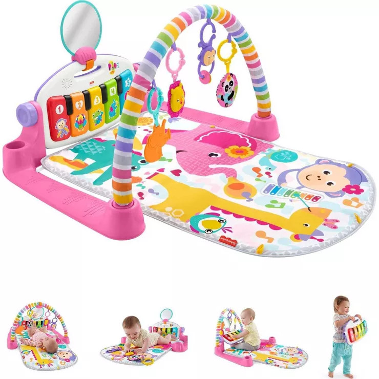 Fisher-Price Deluxe Kick & Play Piano Gym Playmat - Pink | Target