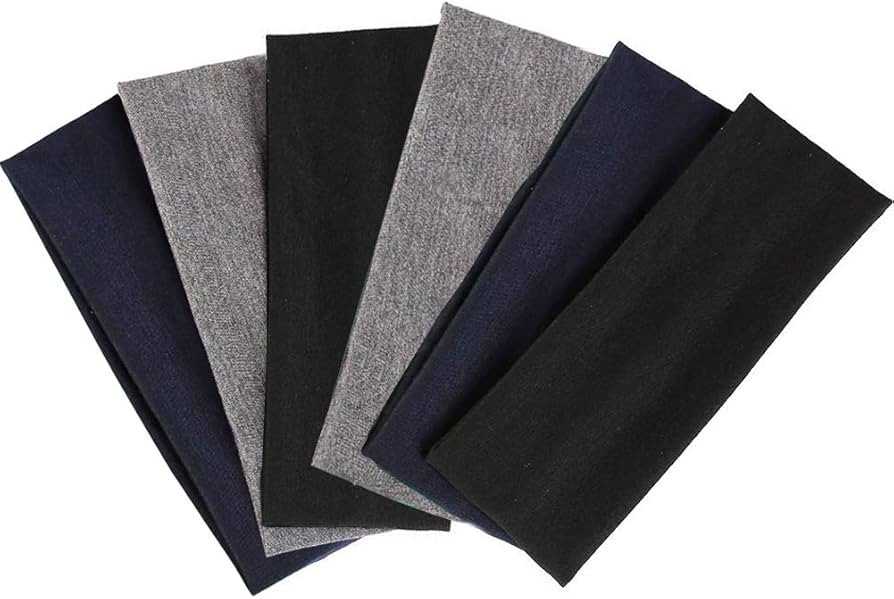 DERAYEE Black Headbands, 6 Pcs Fashion Hair Bands Stretch Elastic Yoga Headband for Women Men Gir... | Amazon (US)