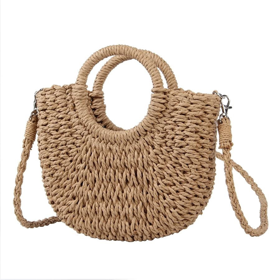 Naudamp Borsa da spiaggia da donna in paglia Borsa a mano Hobo con manico rotondo Borse estive in... | Amazon (IT)